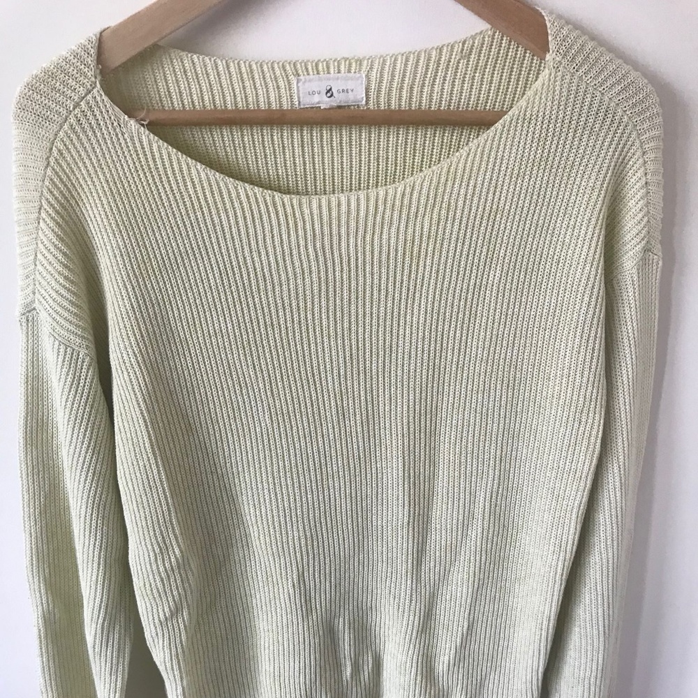 Lou & Grey light lime green knit sweater